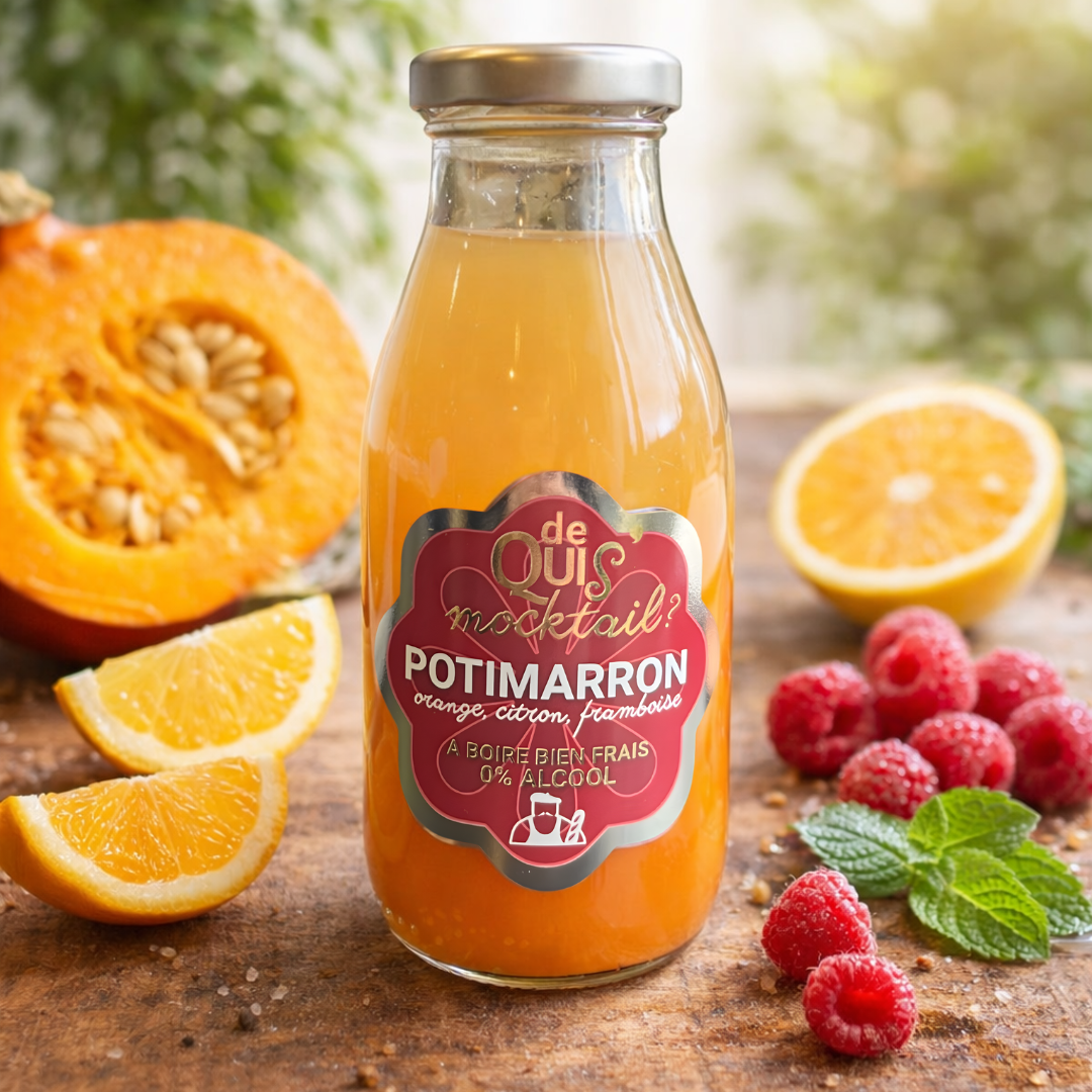 Mocktail Potimarron, orange, citron & framboise